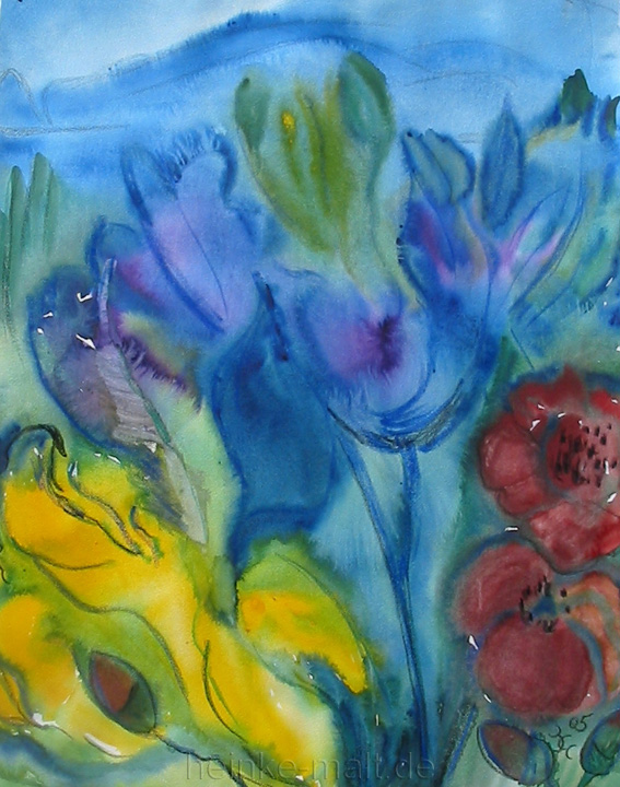 Schwertlilie und Mohn